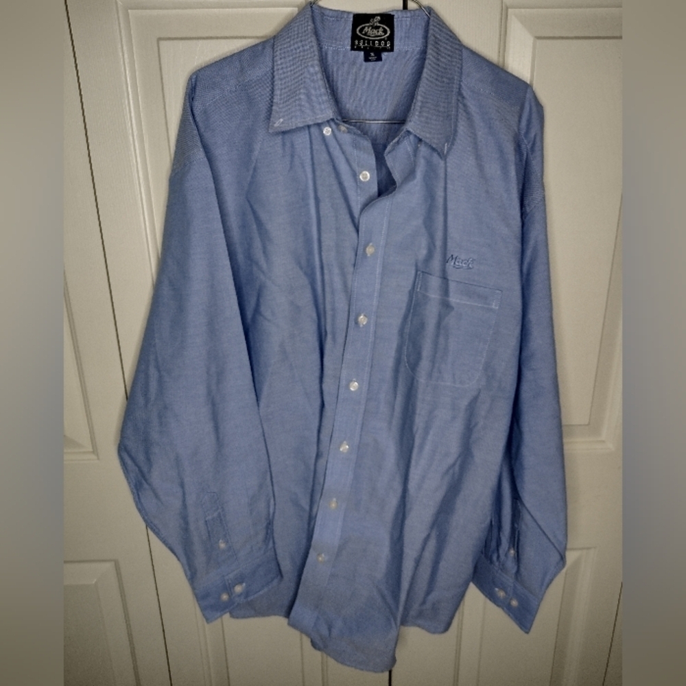 Mack Trucks Bulldog Basics Button Down Shirt Blue Collar Mechanic Style